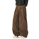 Striped Corduroy Patchwork Relaxed Fit Multi-Pocket Utility Cargo Pants