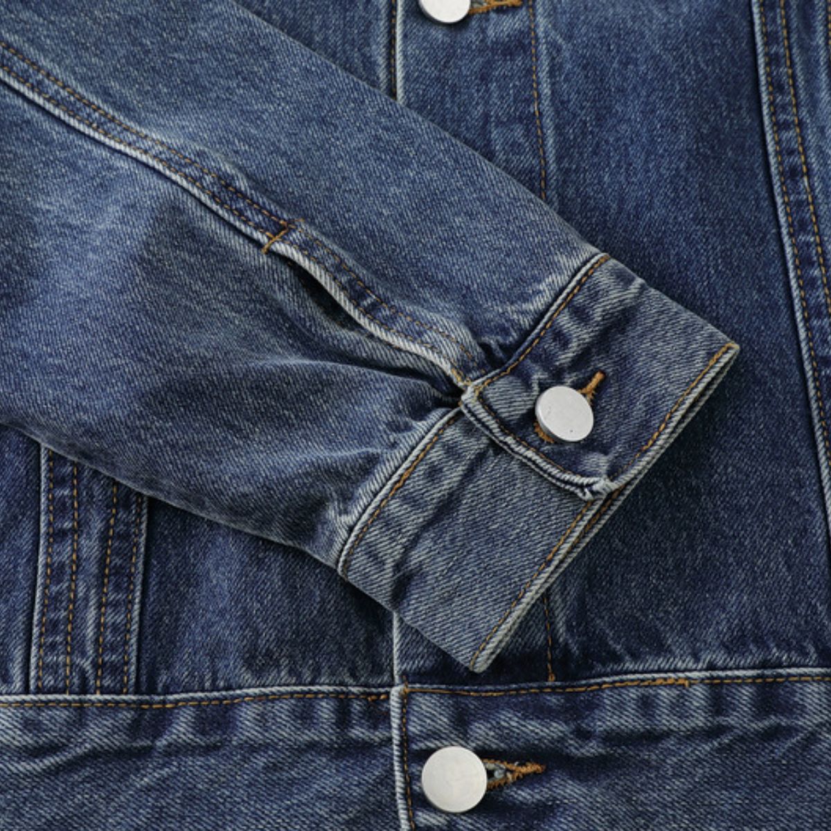 Unisex Commuter Workwear Style Single-breasted Lapel Straight Denim Jacket