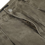 Men's Washed Punk Pleated Loose-Fit Casual Wide-Leg Denim Pants