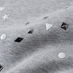 Retro Punk Metal Heat Transfer Patch Rivet Boxy Cut Hooded Sweatshirt
