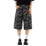 Camo Utility High Waist Loose Fit Bermuda Shorts
