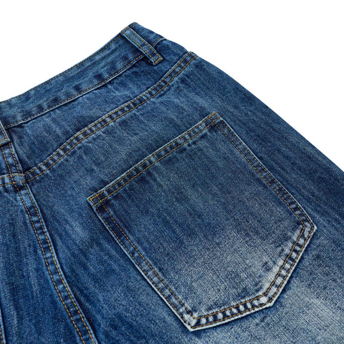Slub Denim Wide Leg Jeans