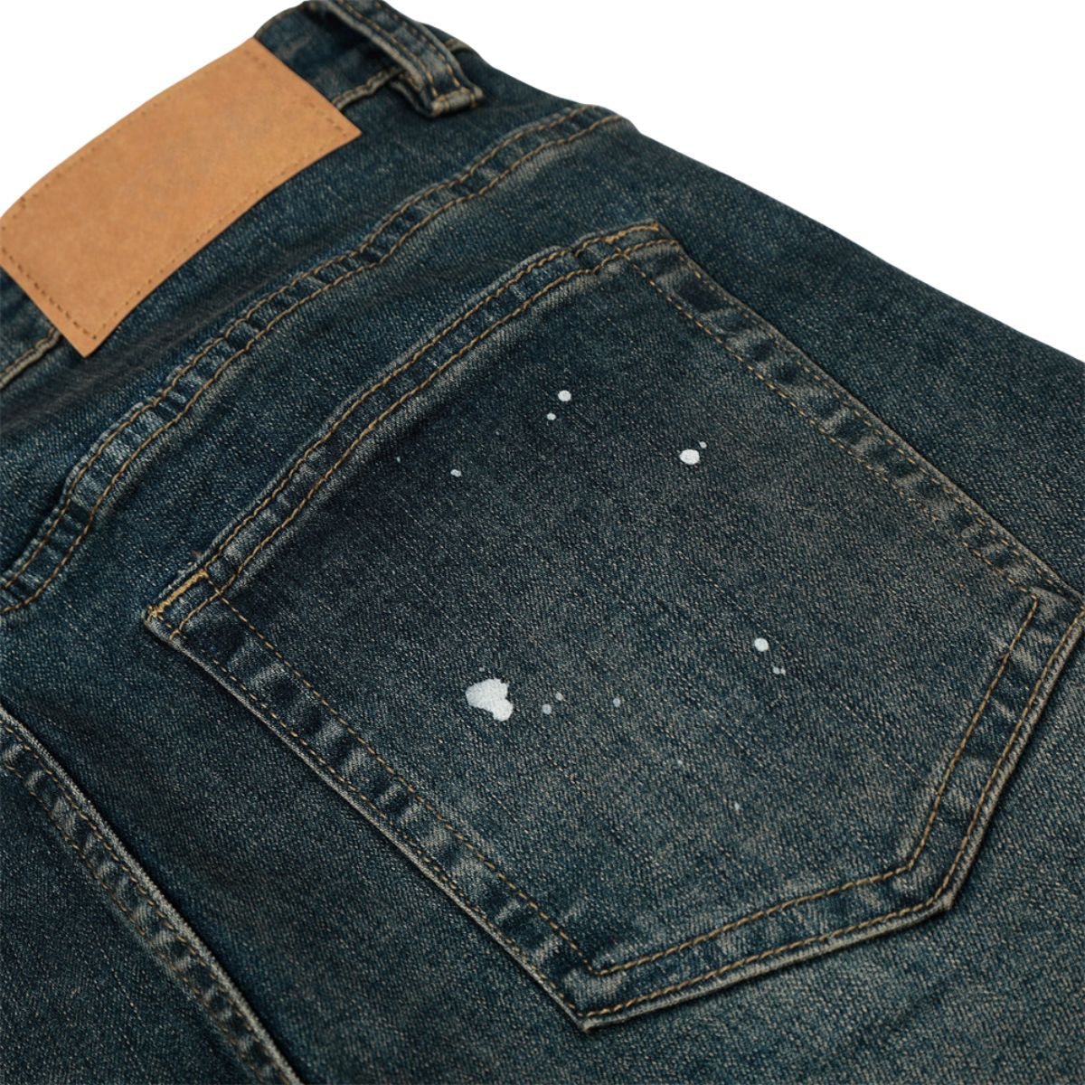 Men's Distressed Paint Splatter Denim Pants Vintage Loose Flare