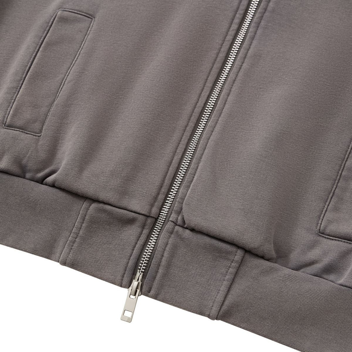 Women's Snow‑Wash Distressed Cropped Double Zip Hoodie