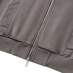 Women's Snow‑Wash Distressed Cropped Double Zip Hoodie