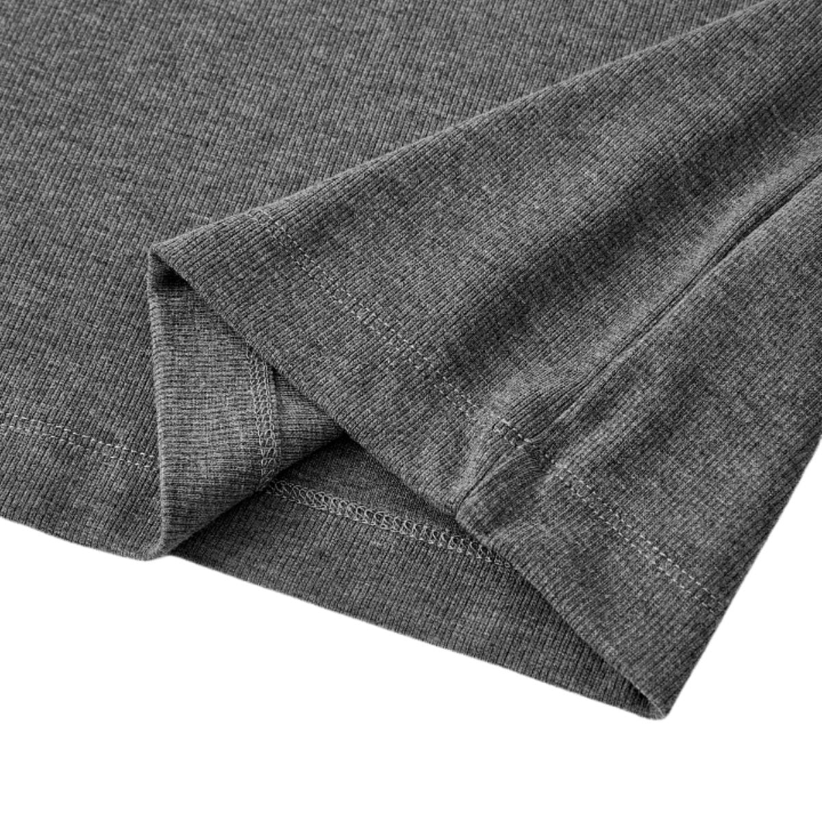 Quiet Luxury Fake Two‑Piece Henley Long Sleeve T‑Shirt