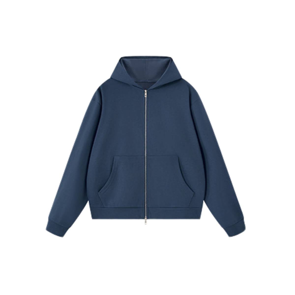 Sudadera con capucha y cremallera lavada de doble cursor