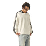 Retro Striped Collar Pullover Sweatshirt