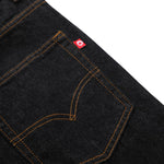Raw Denim Metal Detail Flare Jeans