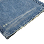 Vintage Washed Whiskered Wide Leg Jeans