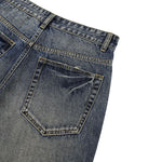 Loose Straight‑Leg Vintage Whiskered Jeans