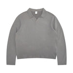 Seagull‑Collar Polo Vintage Washed Half‑Placket Sweatshirt