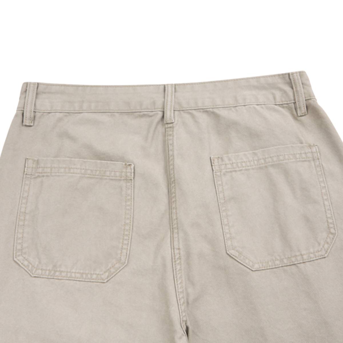 Pantalones de algodón con pierna ancha y color liso