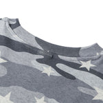 Star Camo Cropped Slim Fit Long Sleeve Layering Base Top