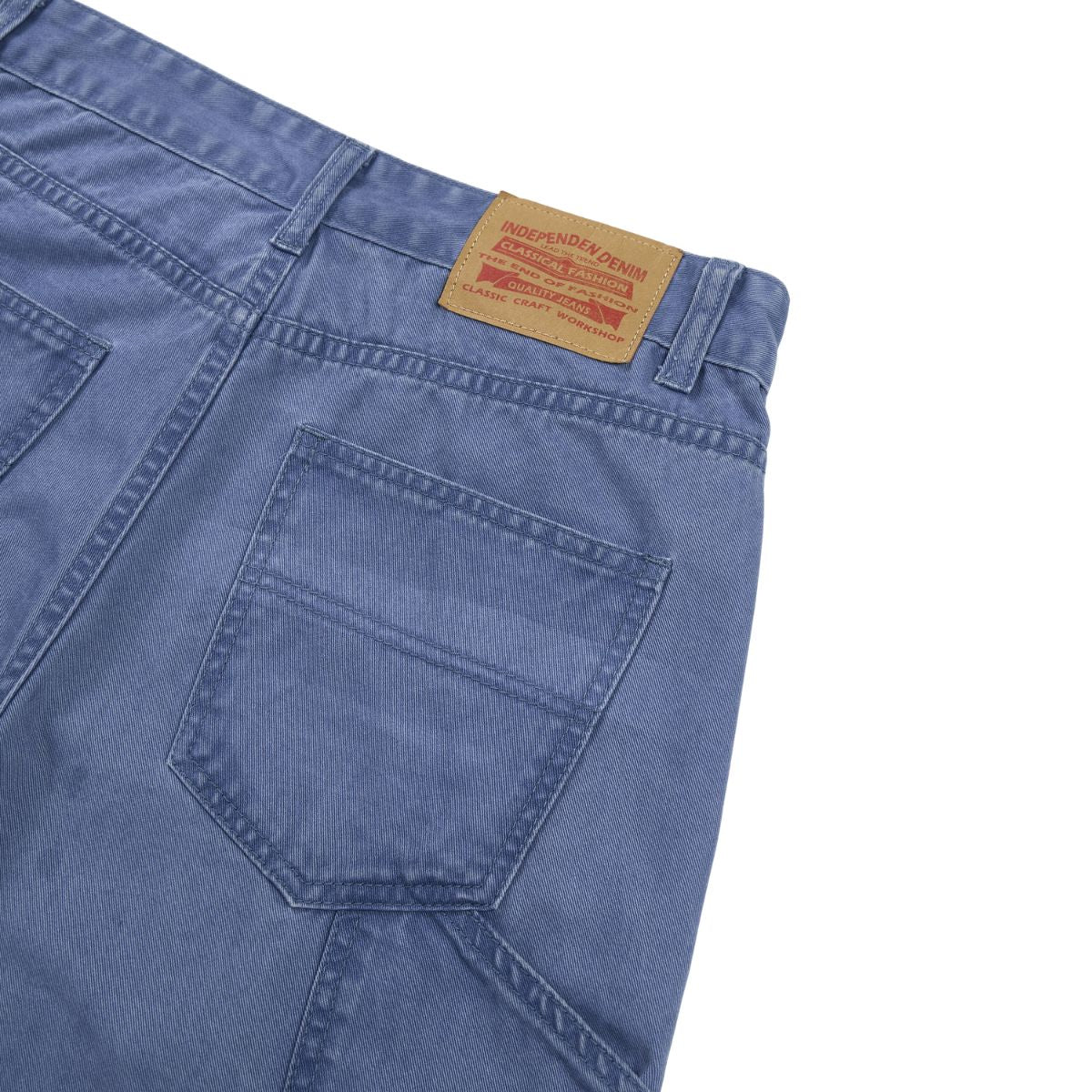 Vintage Washed Faded French‑Blue Wide‑Leg Pants