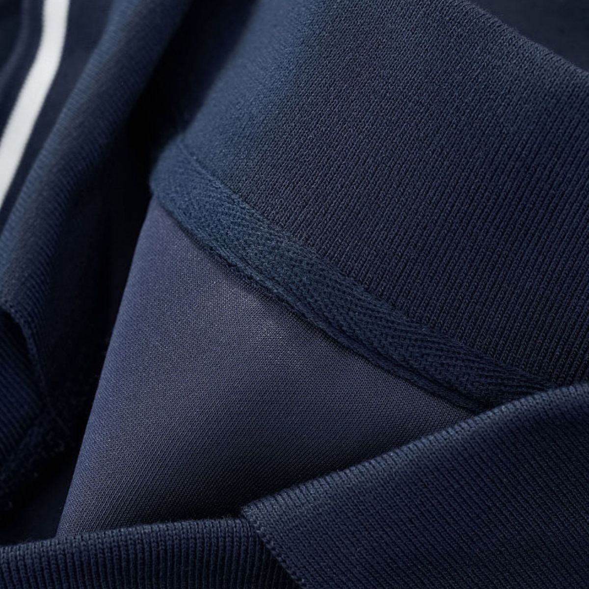 V‑Neck Color‑Contrast Hem Adjustable Drawstring Elastic Polo Sweatshirt