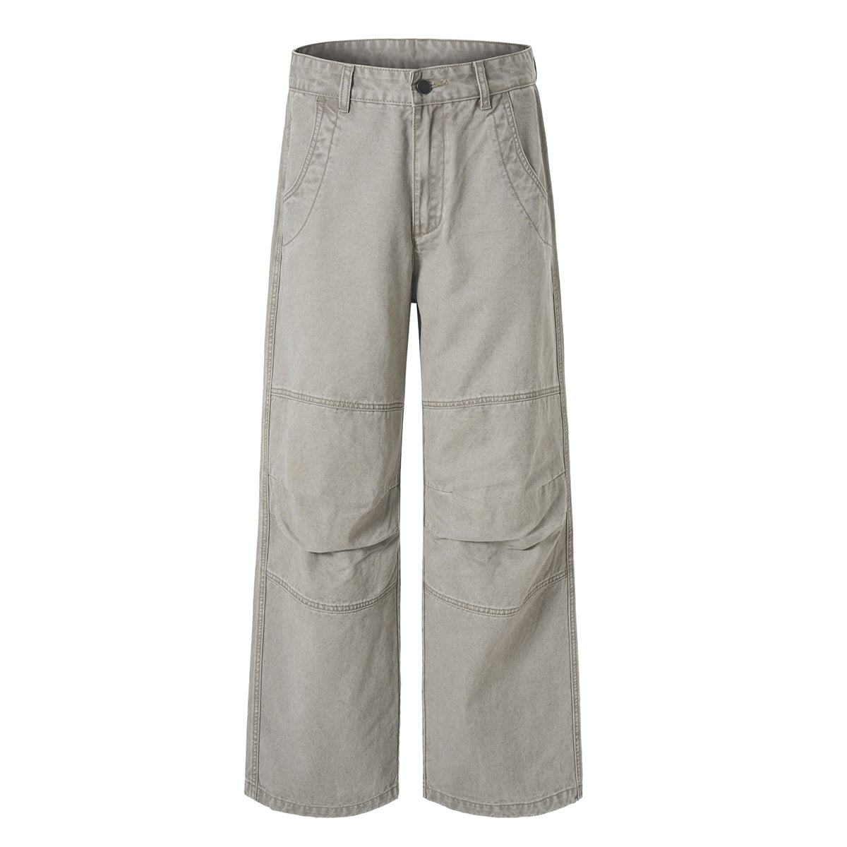 Vintage Washed Workwear Wide-Leg Relaxed Cargo Pants