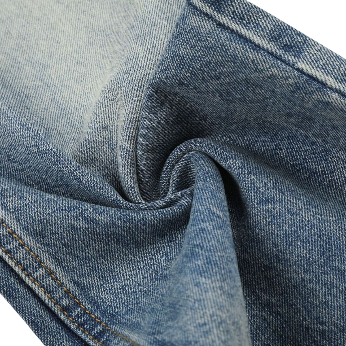 Washed Blue Lightning Design Relaxed Vintage Denim Jeans