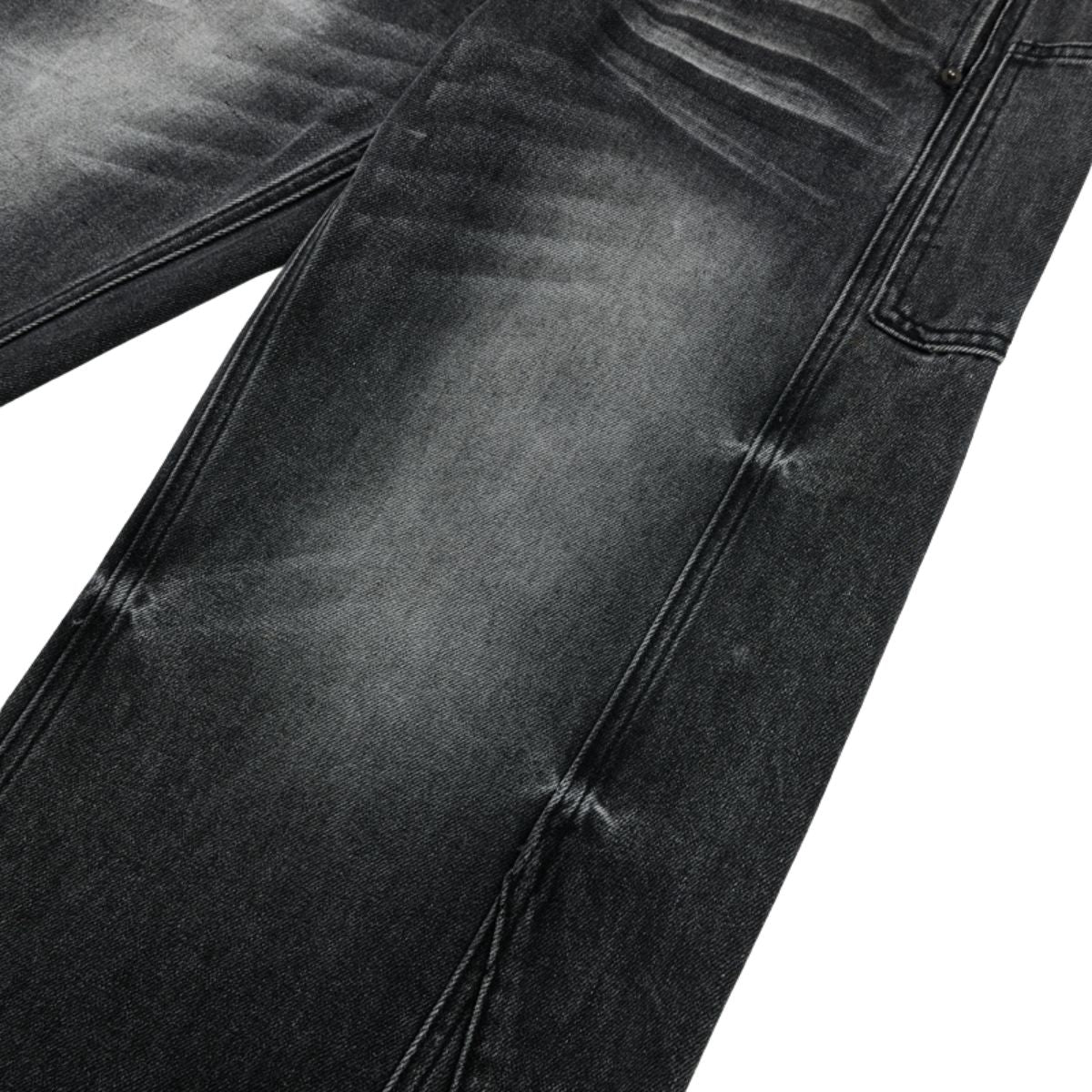 Gray Washed Workwear‑Style Wide‑Leg Jeans