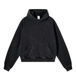 Snow Wash Vintage Distressed Ripped Hoodie
