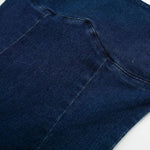 Falda vaquera con bordado de perlas y lavado vintage