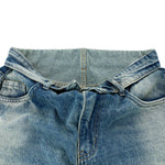 Fold Waist Wide Leg Jeans