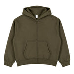 Boxy Cropped 340G Thermal Fleece Zip Hoodie