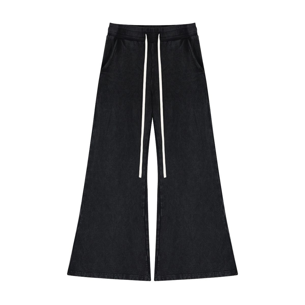 Heavyweight Washed Snow Wash Cotton Flare Pants for Women