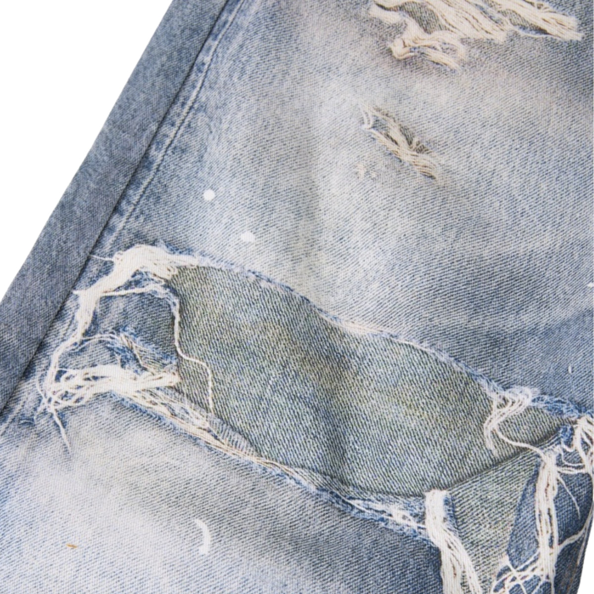 West Coast Double Waist Denim Texture Wide Leg Pants