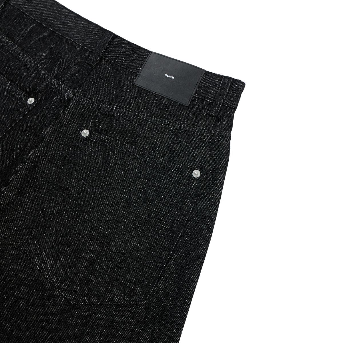 Raw Denim Jeans With Wheat‑Engraved Buttons