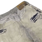 Smoke Rise Lace Print Straight Leg Ripped Jeans