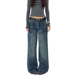 Vintage Washed Wide Leg Jeans