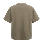 Casual Waffle Fabric Button Neck T-Shirt