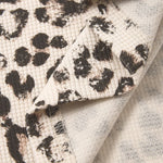 Leopard Print Waffle‑Knit Crew Neck Long Sleeve T‑Shirt