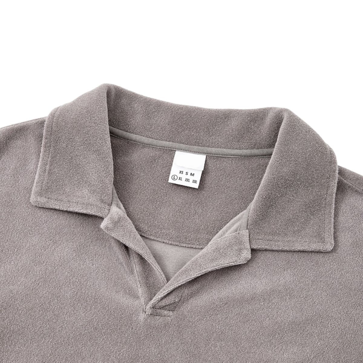 Retro Terry Cloth Polo Collar Sweatshirt