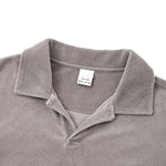 Retro Terry Cloth Polo Collar Sweatshirt