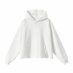 Boxy Raw‑Edge Distressed Hem Drop‑Shoulder Hoodie