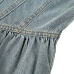 Falda vaquera con bordado de perlas y lavado vintage