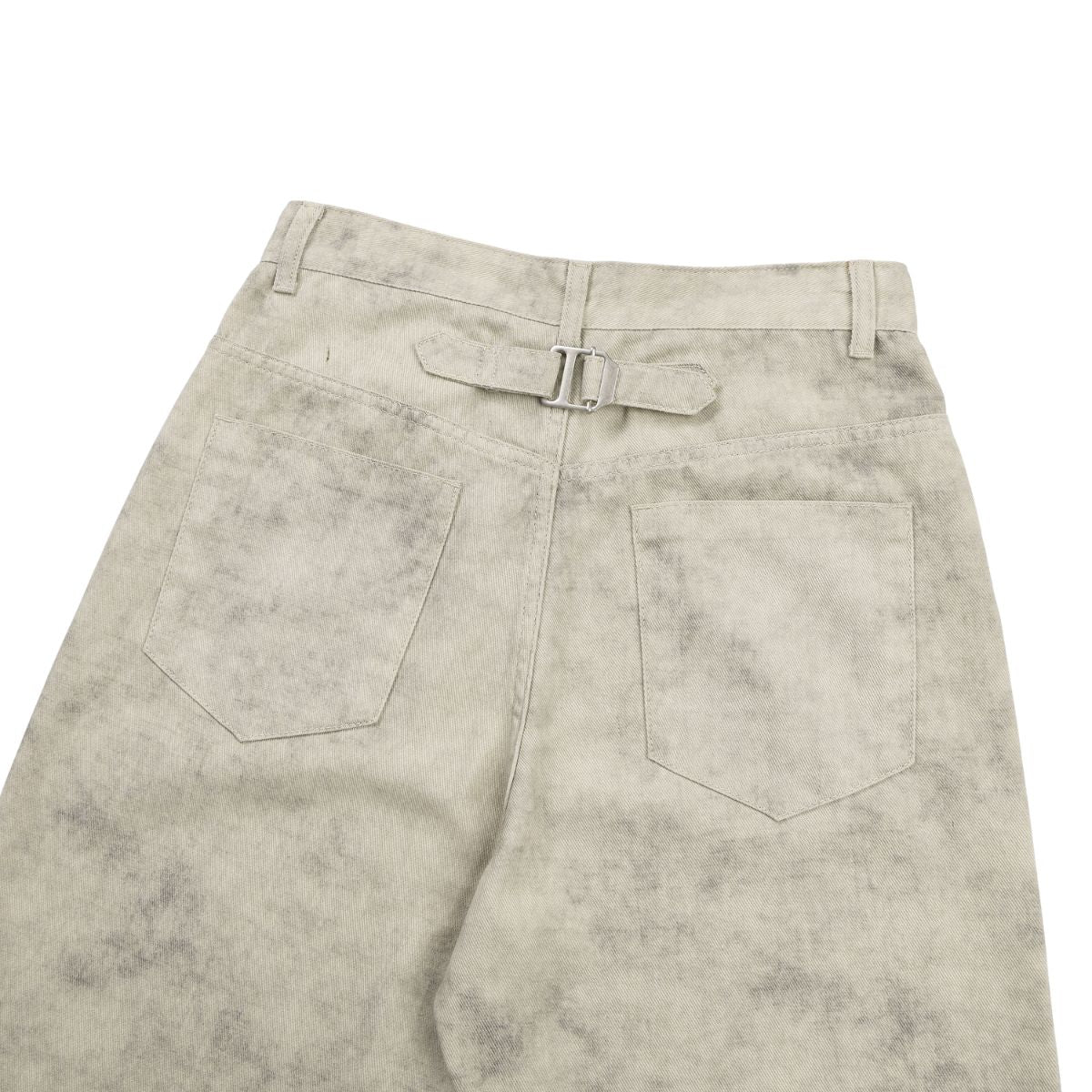 Marble Print Loose Straight Trousers