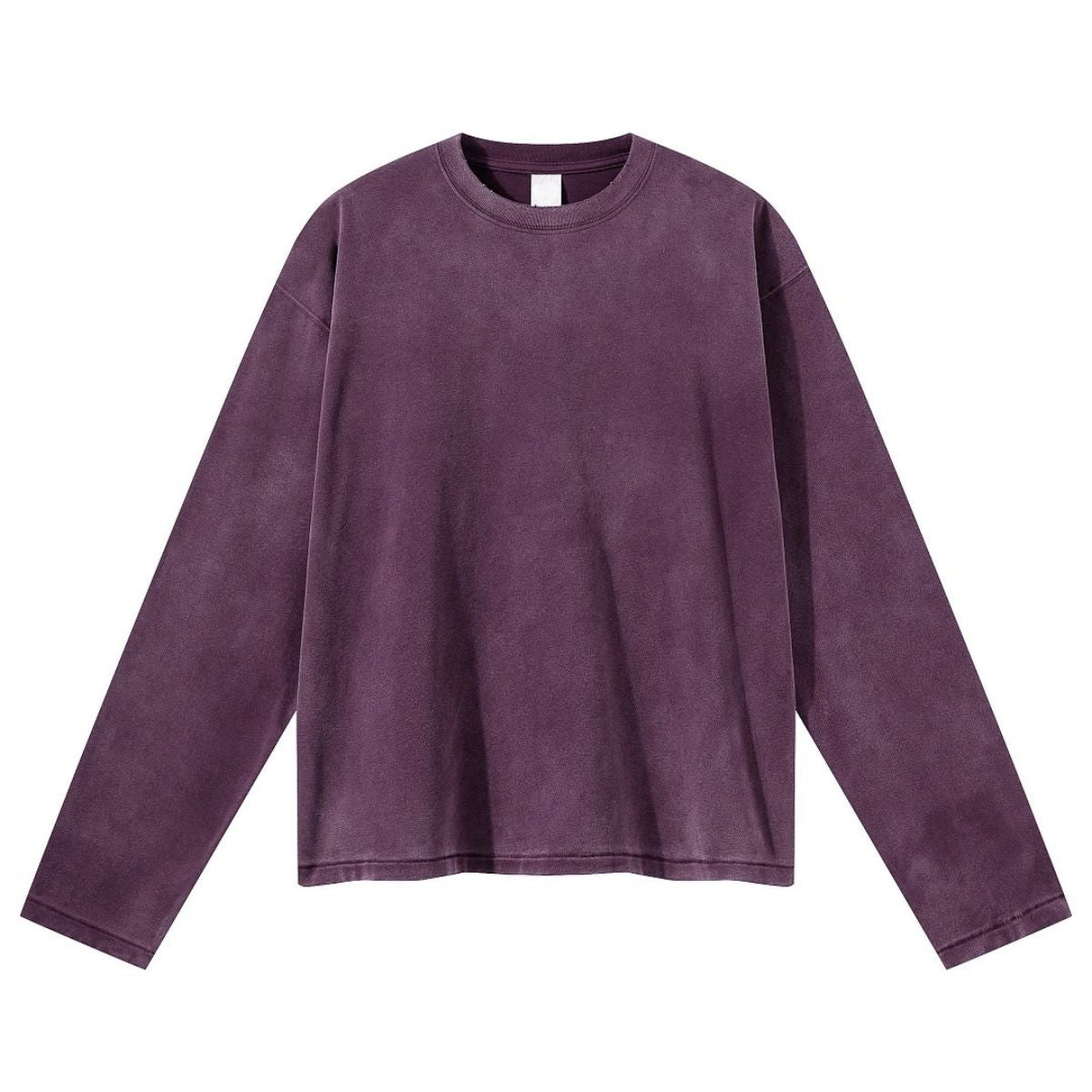 Whisker Wash Frayed Soft Brushed Vintage Long Sleeve Tee