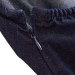 Falda vaquera con bordado de perlas y lavado vintage