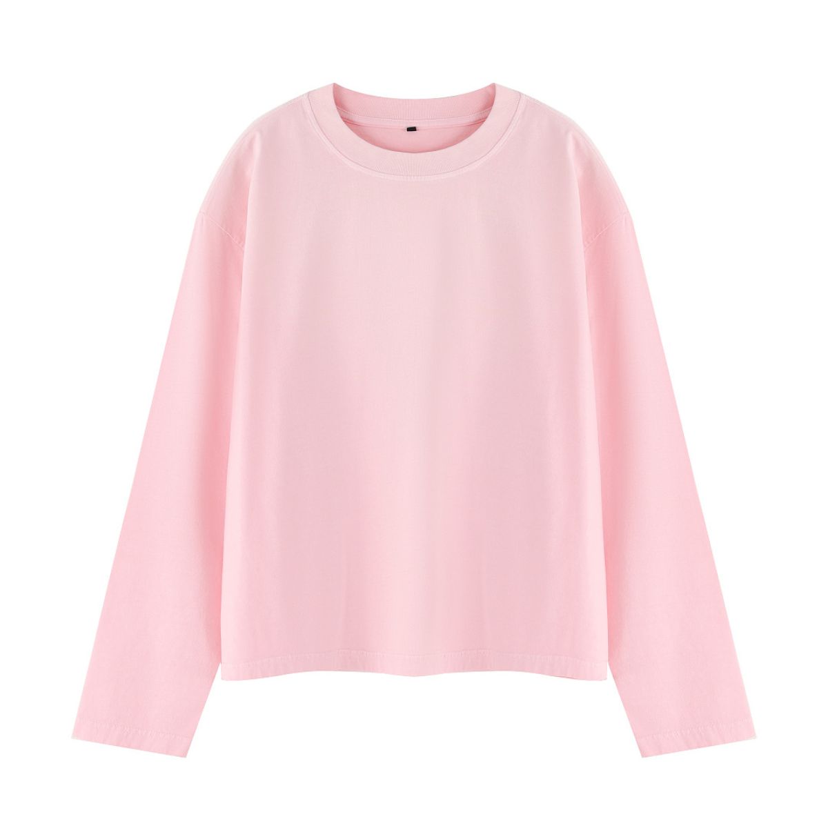 Spray Wash Cotton Relaxed Fit Long Sleeve Tee
