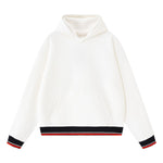 Color‑Block Ribbed Loose Warm Hoodie