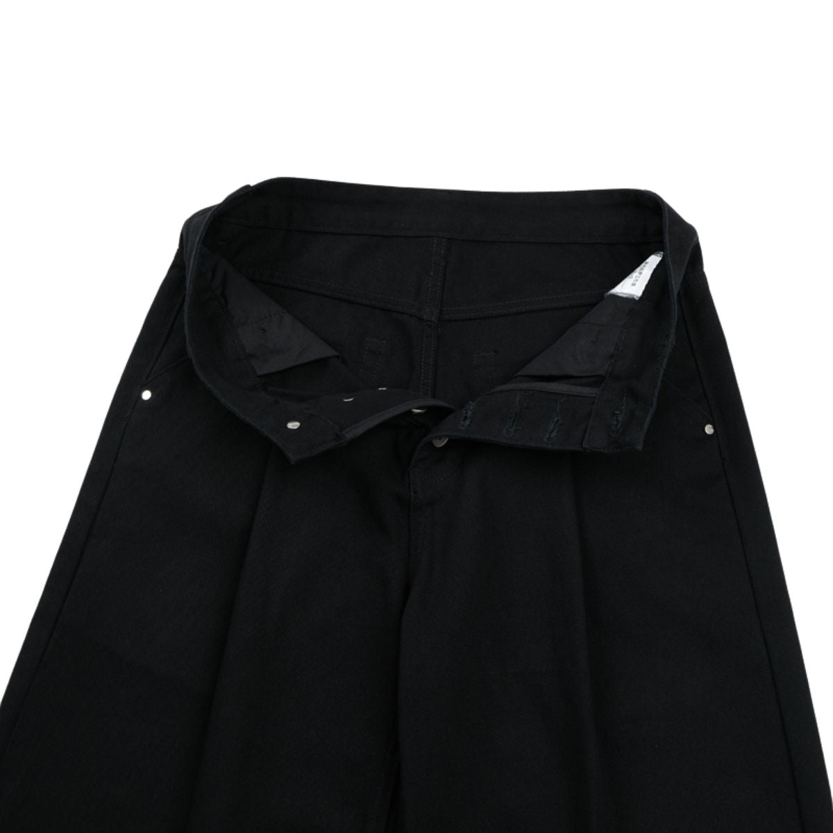 Button‑Fly Pleated Wide Leg Trousers
