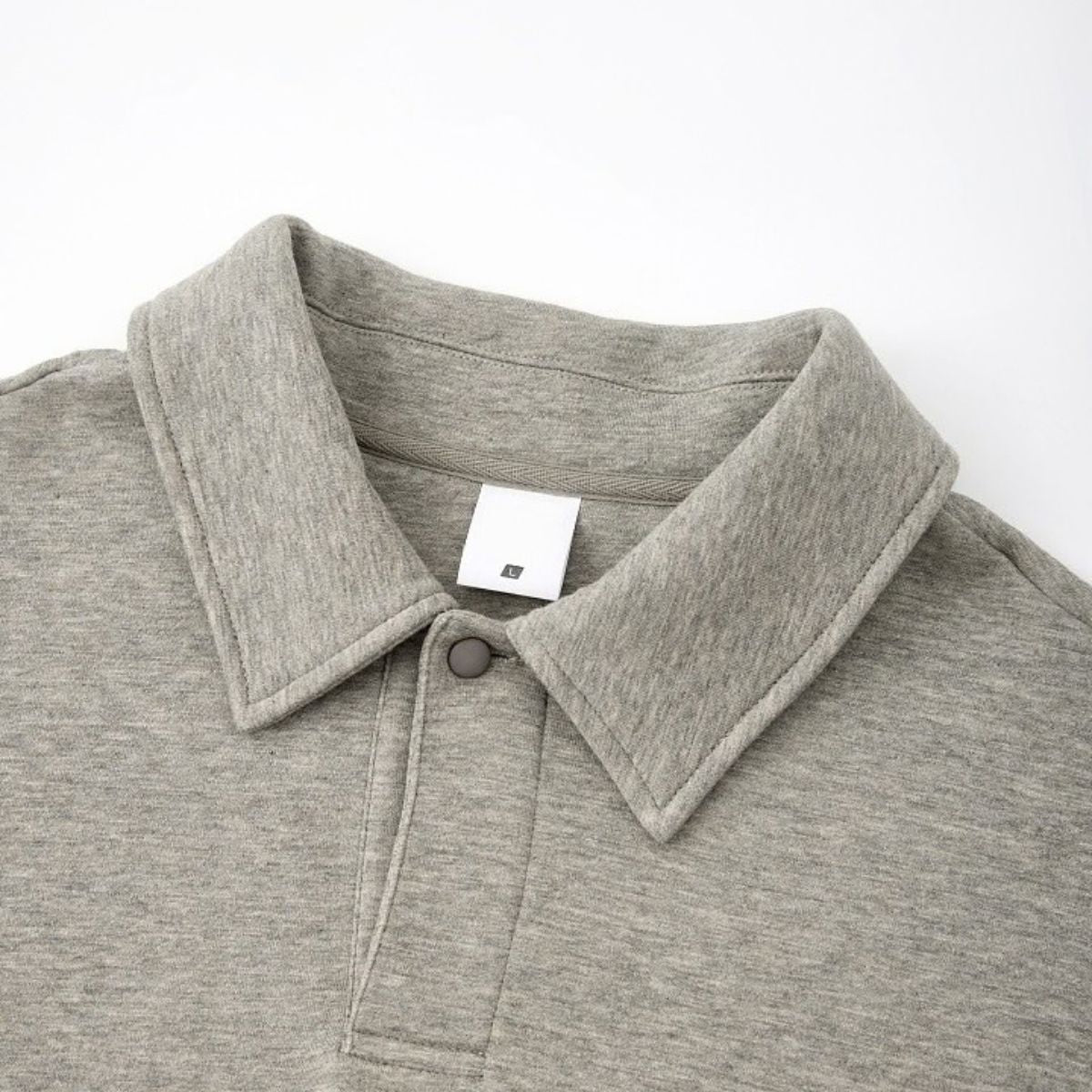 Quiet Luxury Melange Half-Placket Polo Sweatshirt