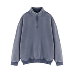 Heavyweight Washed Fleece Stand Collar Zip Sweatshirt