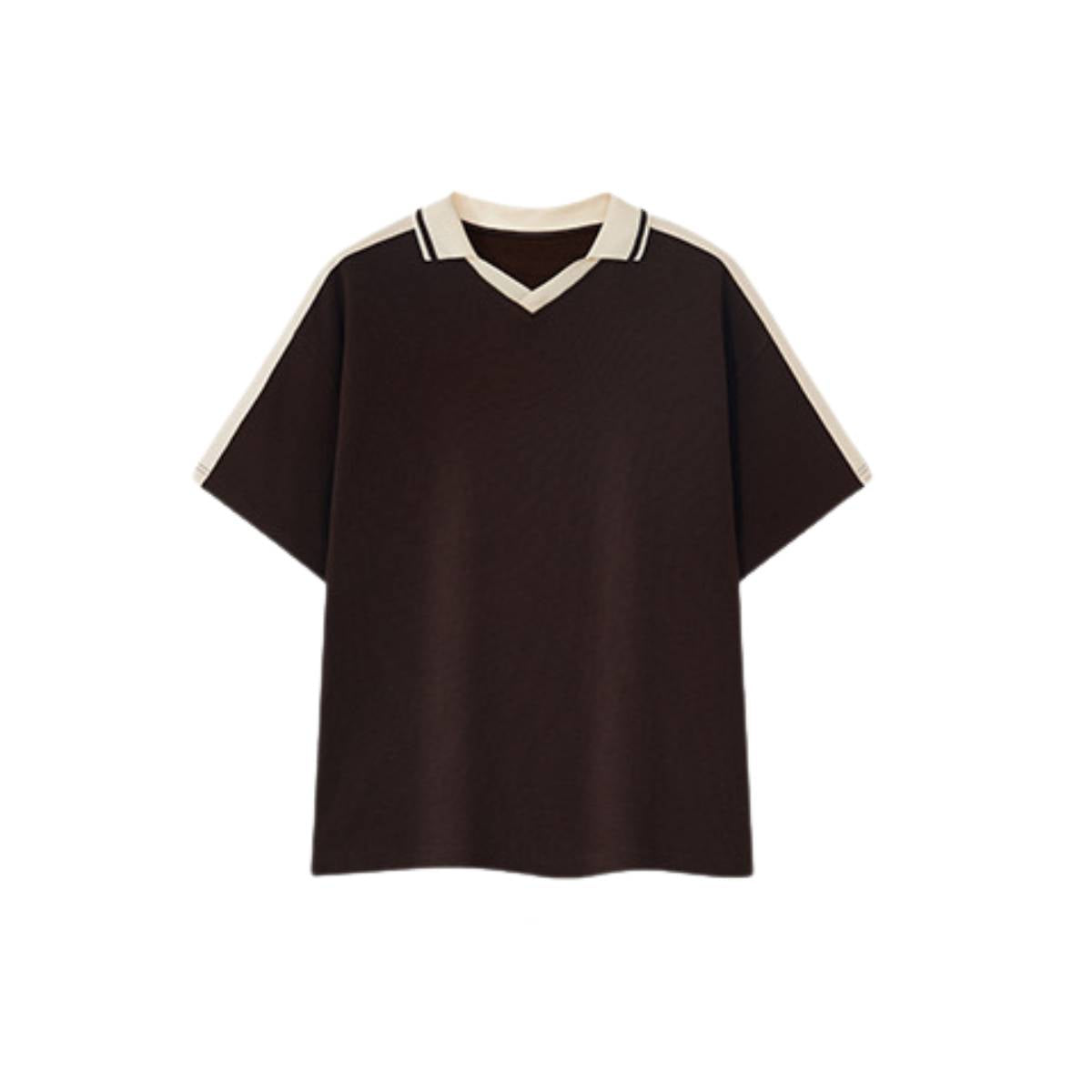 Vintage Waffle Colorblock Boxy Fit Heavyweight Polo T-Shirt