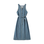 Falda vaquera con bordado de perlas y lavado vintage