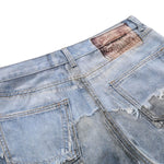 Graphic Printed Distressed Straight Leg Jeans