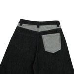 Washed Color‑Block Patchwork Jeans